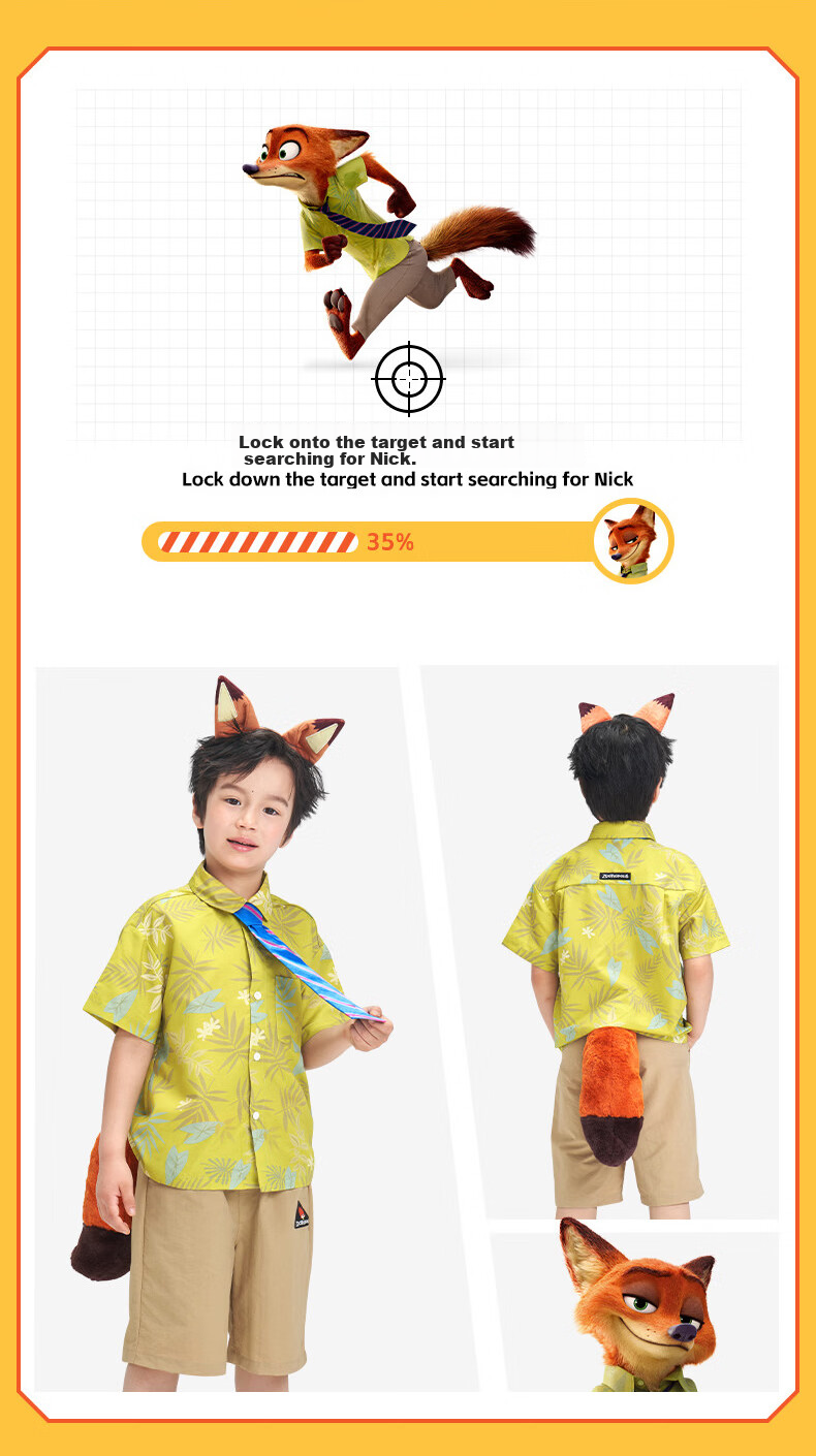 Disney Plush Toy, Cosplay Costume, Doll Birthday Gift for Girls, Zootopia Nicky Hat And Tail 7