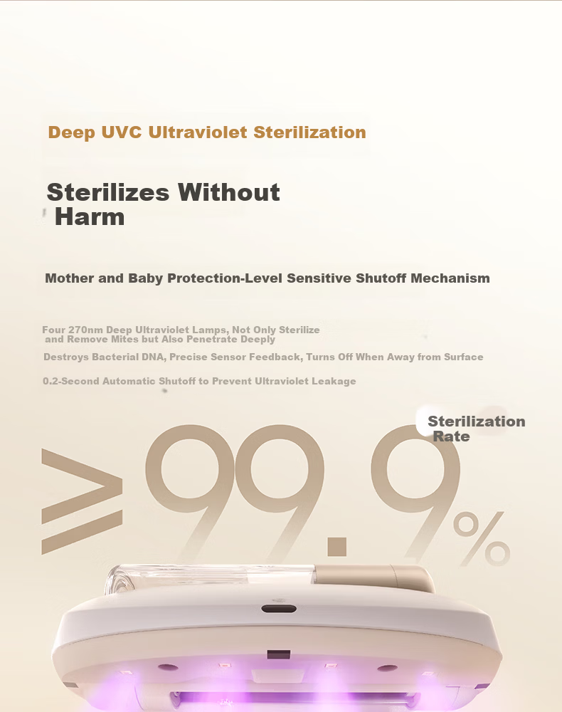 Miaowei Fully Automatic Bed Sweeping Robot Mite Removal Vacuum Cleaner UV Sterilization Pet Hair Cleaning Wireless Dark Gray 21