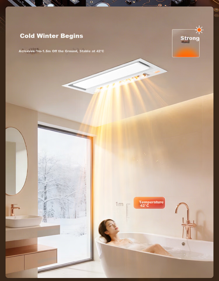 Panasonic Smart Bathroom Heater with Warm Air, Lighting, and Exhaust Integration 2026 New Model, R7 Air Constant Temperature Bath Heater with Light 7