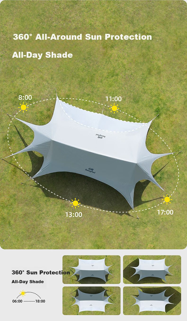 Shanfei Liuhe Swallowtail Canopy Windproof Blackout Outdoor Camping Sunshade Quick Setup Lazy Canopy Tent Awning 6