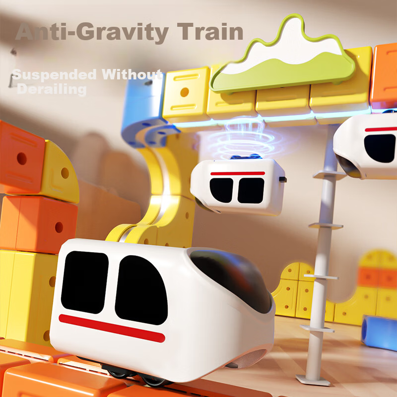 Aomengxing Magnetic Gravity-Defying Transformable Track Train Building Blocks Educational Toy for Boys Children's Day Gift