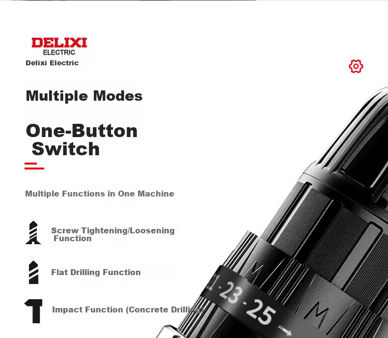 DELIXI ELECTRIC Cordless Electric Drill Lithium Battery Screwdriver Household Rechargeable Electric Screwdriver Power Tool Kit 11