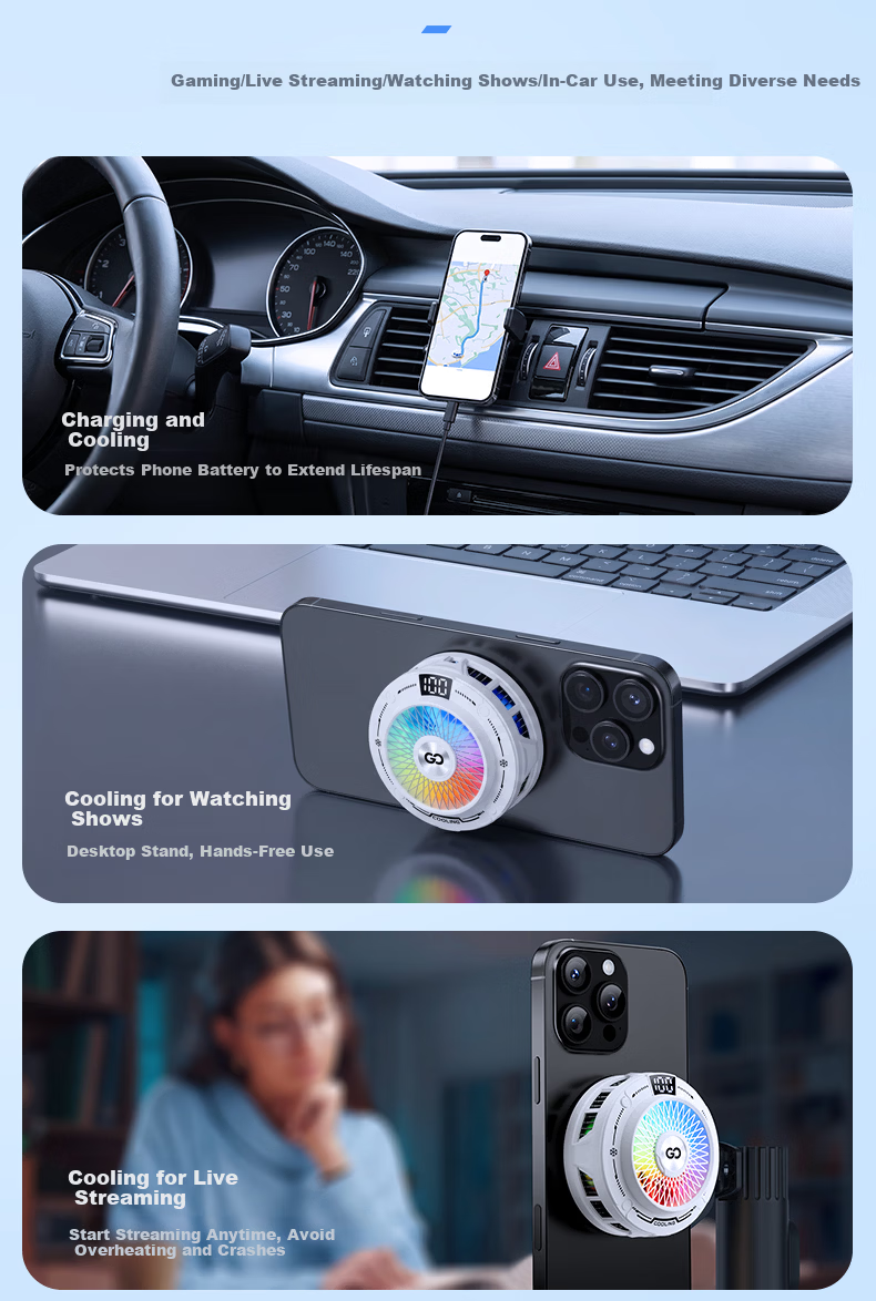 Zhiguozhe Wind-Suction 100-Level Magnetic Cooling Phone Cooler Ice-Making Semiconductor Cooling Clip for Gaming and Live Streaming Compatible with Apple 31