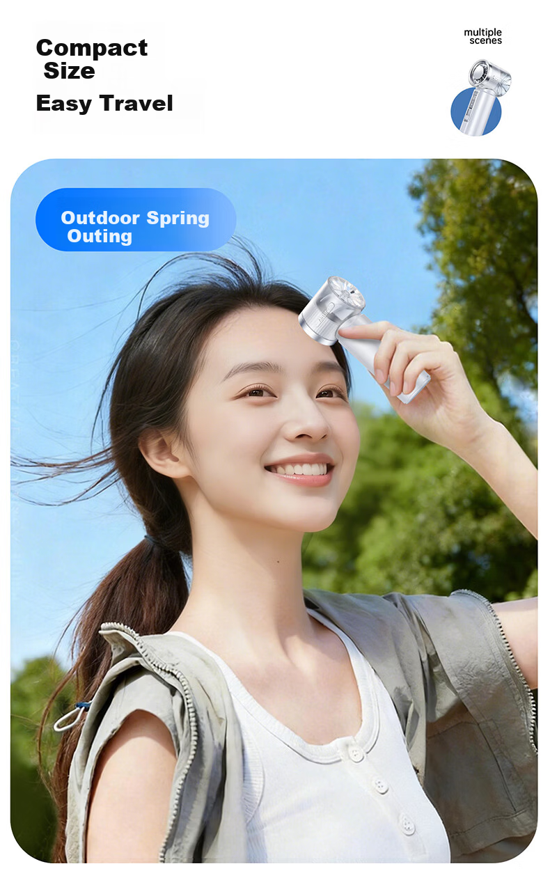 STEK【Hot Sale 1 Million+】Ultra Mini Handheld Small Fan Semiconductor Cooling Mini Portable Quiet USB Rechargeable Long Battery Life Office Dorm Outdoor Fan 13