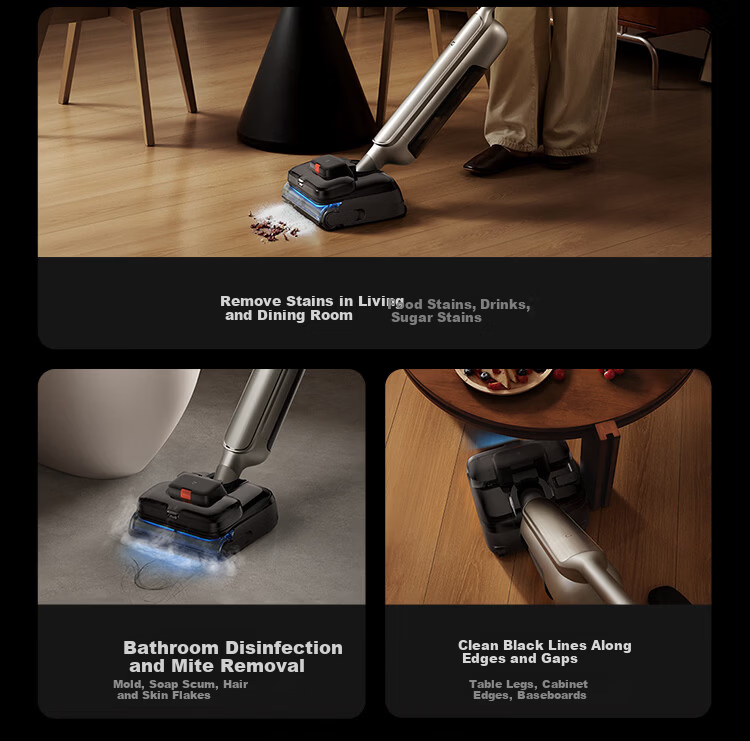 Mijia Xiaomi Floor Washer 5Pro 160℃ Steam Sterilization 26kPa Strong Suction Home Floor Washer and Mop 100℃ Boiling Water Self-Cleaning Anti-Tangle 14