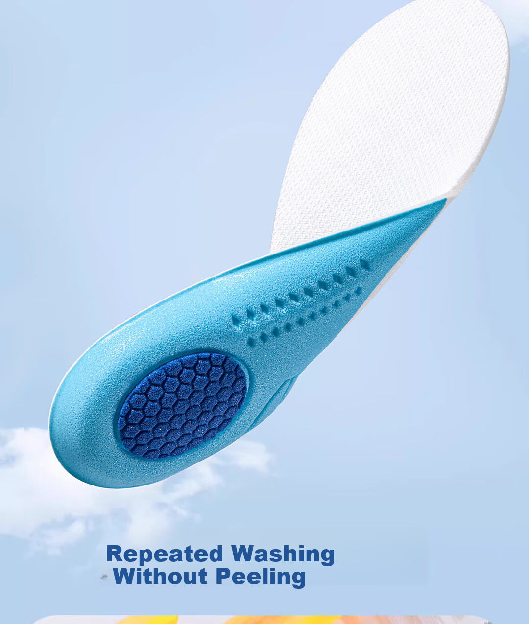 Warrior 2-Pack Kids' Insoles Cuttable Massage Shock Absorption Comfortable Sweat-Absorbing Breathable Size 31-35 Model 0003 10