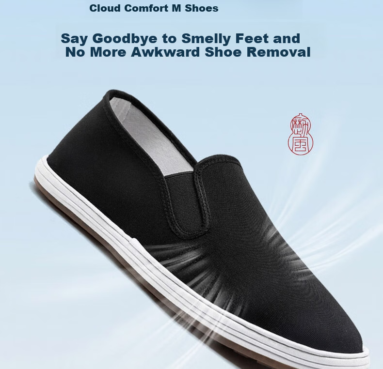 Lifeng Old Beijing Cloth Shoes Men's Genuine Handmade Thousand-Layer Mugwort Odor-Resistant Cowhide Sole Breathable Casual Shoes Black Size 40 4