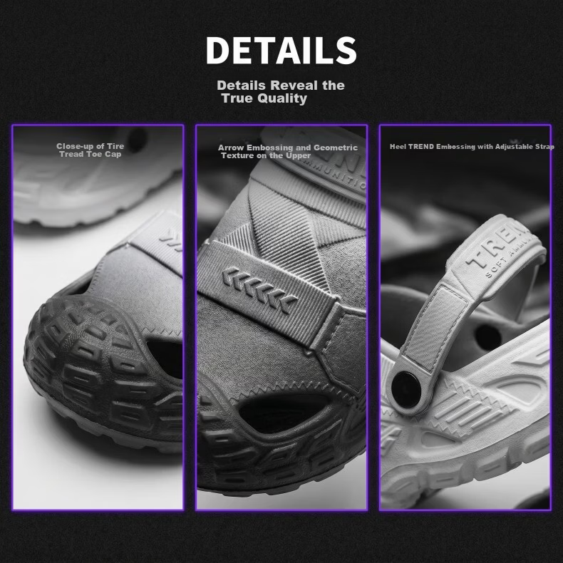 HIPANDA Men's Non-Slip EVA Hole Shoes Thick Sole Height Increasing Breathable Comfortable Open Toe Beach Driving Sandals 4