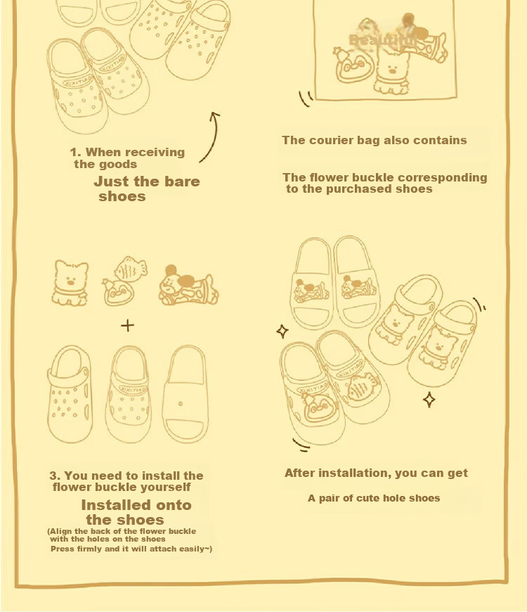 AILAIJIA Starlight Bear Height Increasing Clog Sandals for Women Beach Shoes White Size 40-41 15