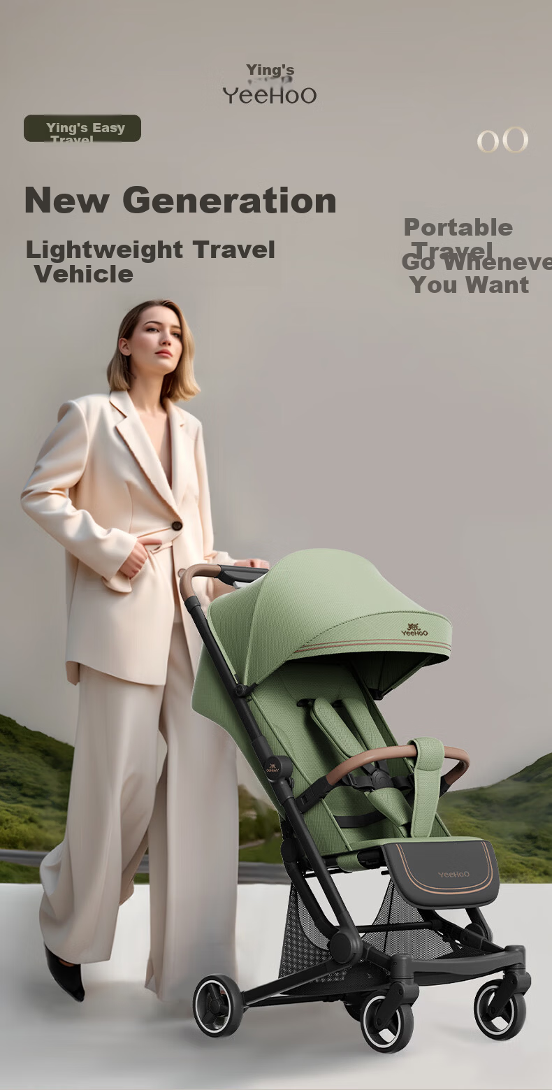 YEEHOO Youxing Baby Stroller Lightweight High-View Shock-Absorbing Reclining Seat Gravel Gray 1