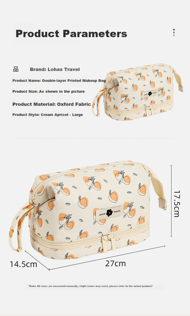 LOHO Travel Makeup Bag Portable Women's 2026 New High-Value Large Capacity Toiletry Skincare Storage Organizer Essential Set 1