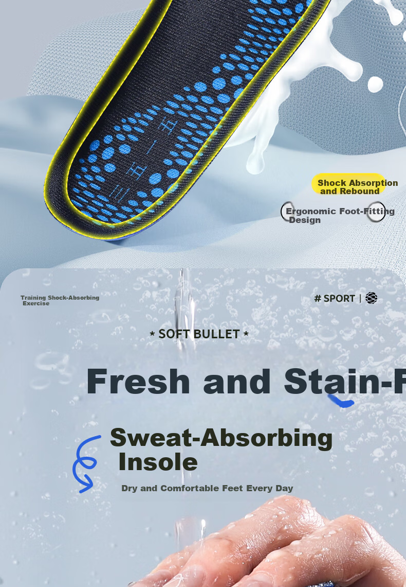 3515 Outdoor Sports Insoles for Men Shock Absorption Soft Cushioning Long-Standing Comfort Military Training Breathable Sweat-Absorbing Antibacterial Deodorant Summer Size 41 9