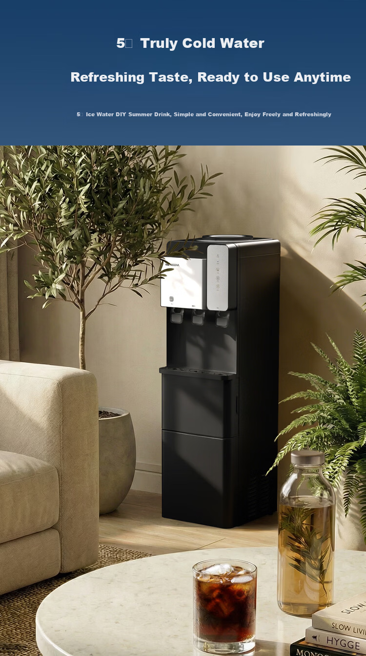 TRULIVA Large Ice Cube Tea Bar Machine 2026 New Home Smart Hot and Cold Barrel Water Boiler Integrated Vertical Water Dispenser Fully Automatic Tea Bar Machine for Living Room and Office 7