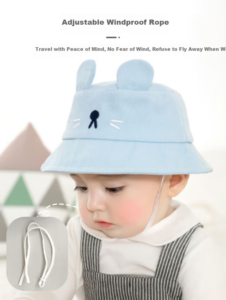 9i9 Baby Summer Mesh Fisherman Hat Sun Protection Breathable Bucket Hat for 0-2 Years A160 Blue 14
