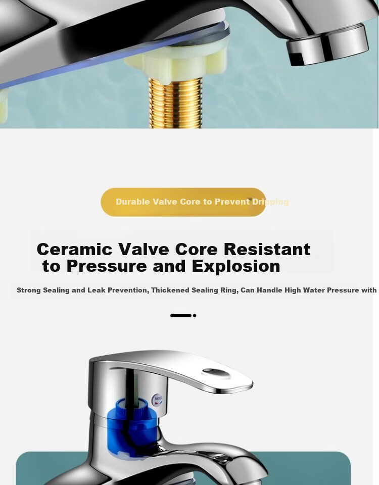 IVORPO [Germany] Dual-Hole Basin Faucet Hot and Cold Water Two-in-One Bathroom Washbasin Faucet 13