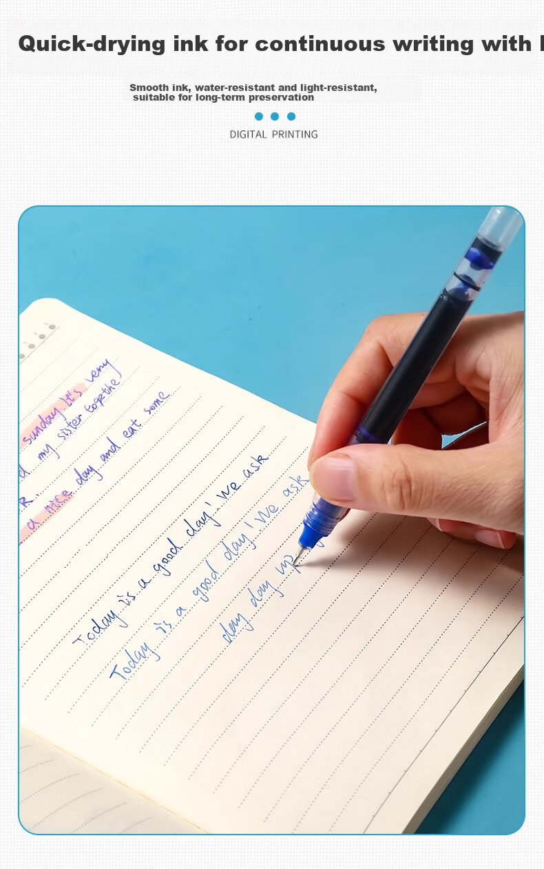 Xiaobaidian Red 0.5mm Neutral Liquid Rollerball Pen Full Needle Tube Red Correction Pen Large Capacity Carbon Ballpoint Pen 40pcs/Barrel RP007 4