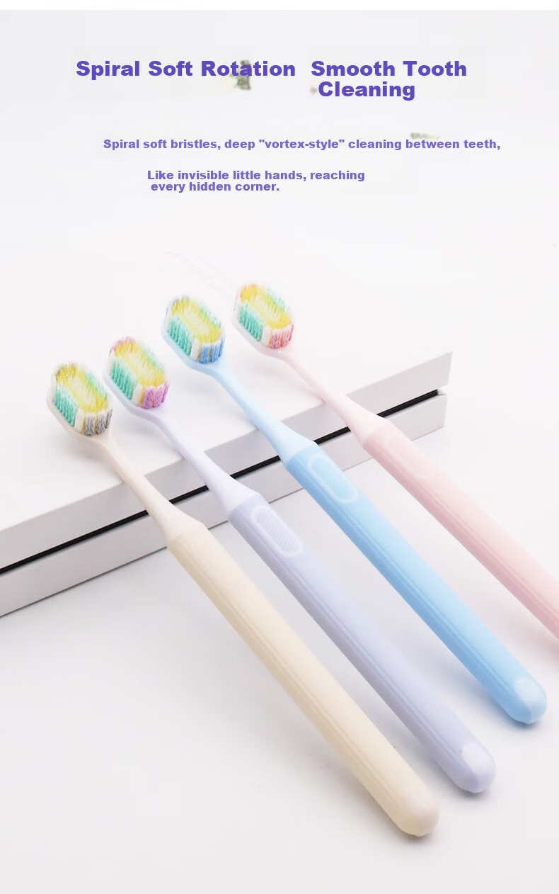 Jianruyun Wide Head Extra Large 4-Pack Ultra-Fine Soft Bristle Toothbrushes Individual Adult Household Men Women 5