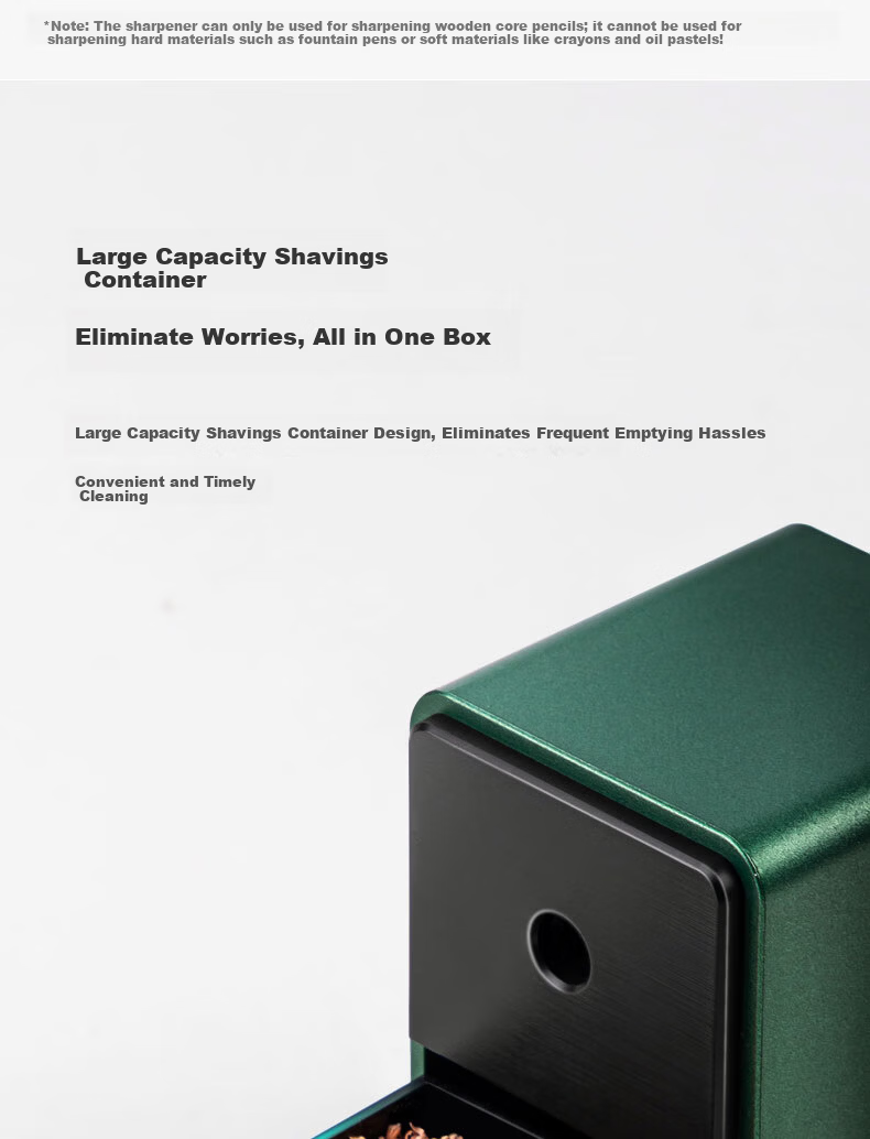 NUSIGN 5-Speed Automatic Pencil Sharpener Hand-Crank Pencil Sharpener Green NS077【Popular Product】High-End Brand under Deli 7