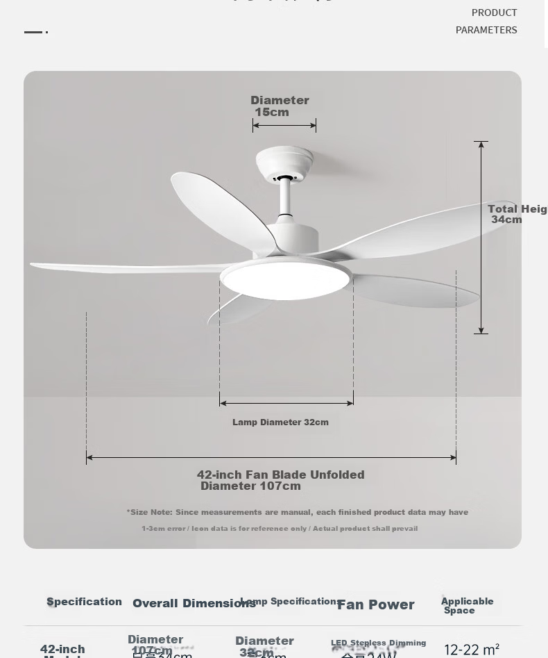 Airmate [With Installation] Ultra-thin Ceiling Fan Light Integrated Home Living Room High Wind Speed Fan Light Dining Room Ceiling Fan Bedroom 20