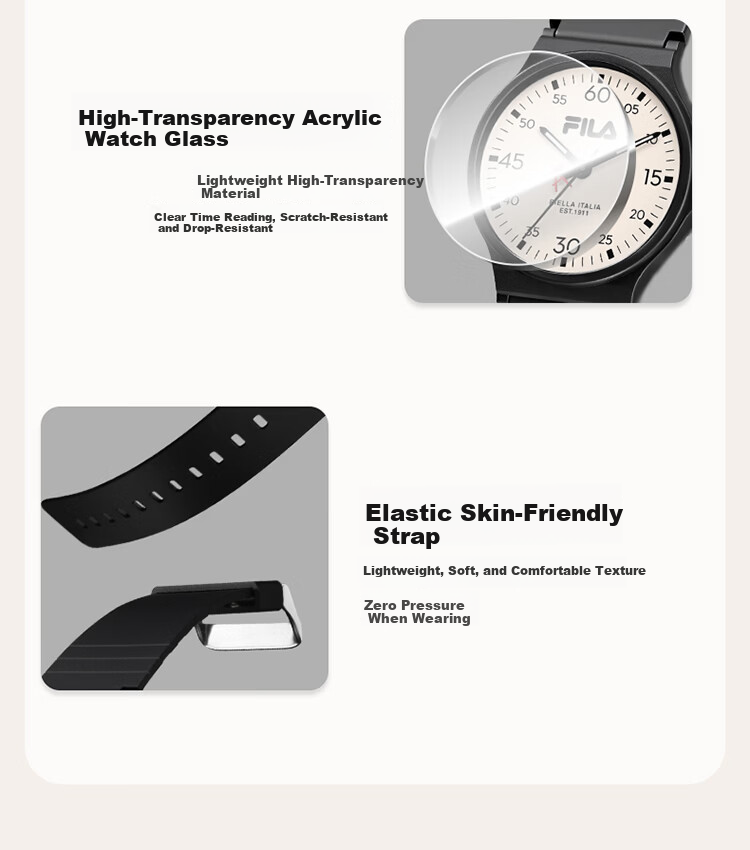 FILA Exam Dedicated Watch for Middle and High School Students Unisex Sports Quartz Watch 6843-001 5