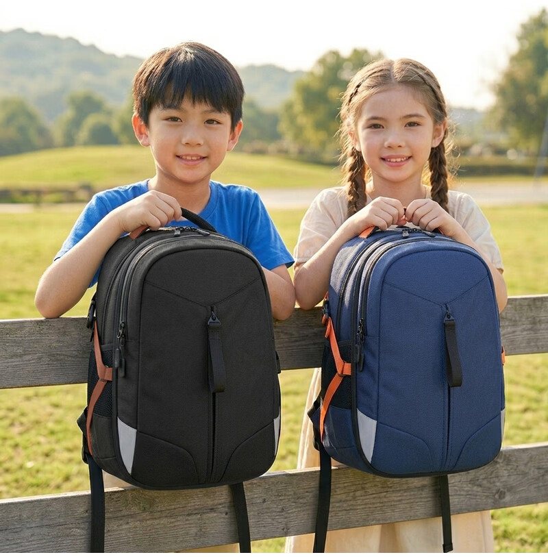JD Space Series Expandable Student Backpack Ergonomic Large Capacity Kids School Bag Black 15