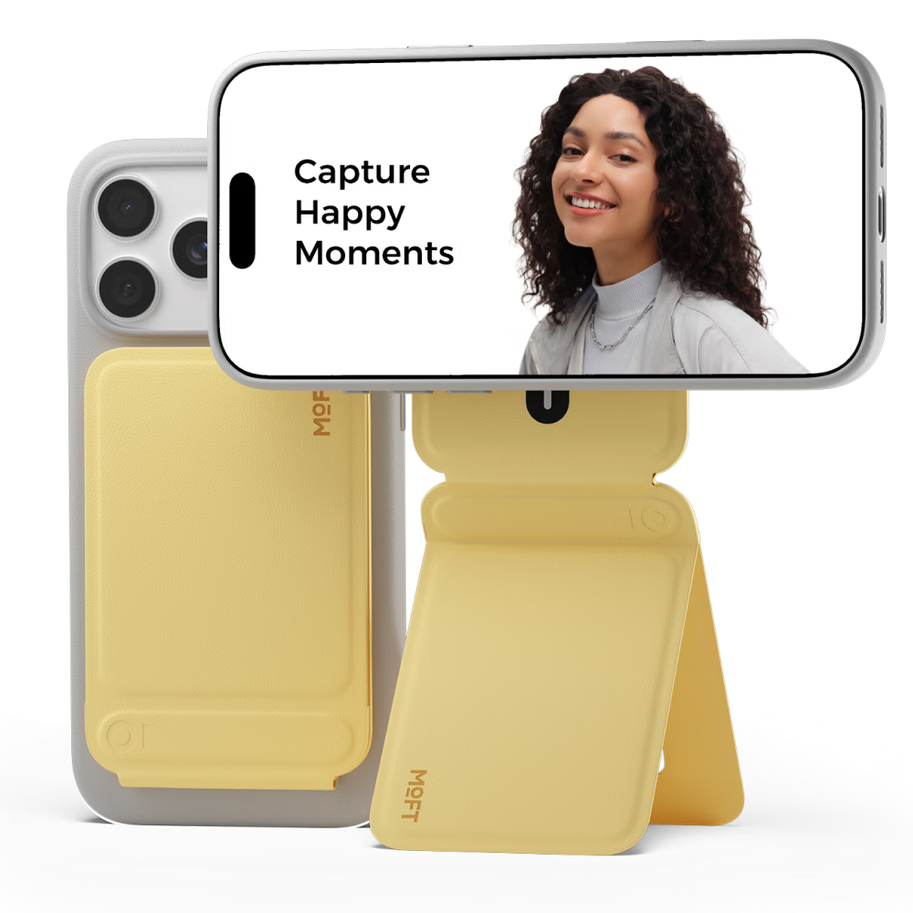 MOFT Magnetic Phone Stand Wireless Charger for iPhone 17/Plus/Pro/Pro Max Live Streaming Selfie MagSafe Yellow