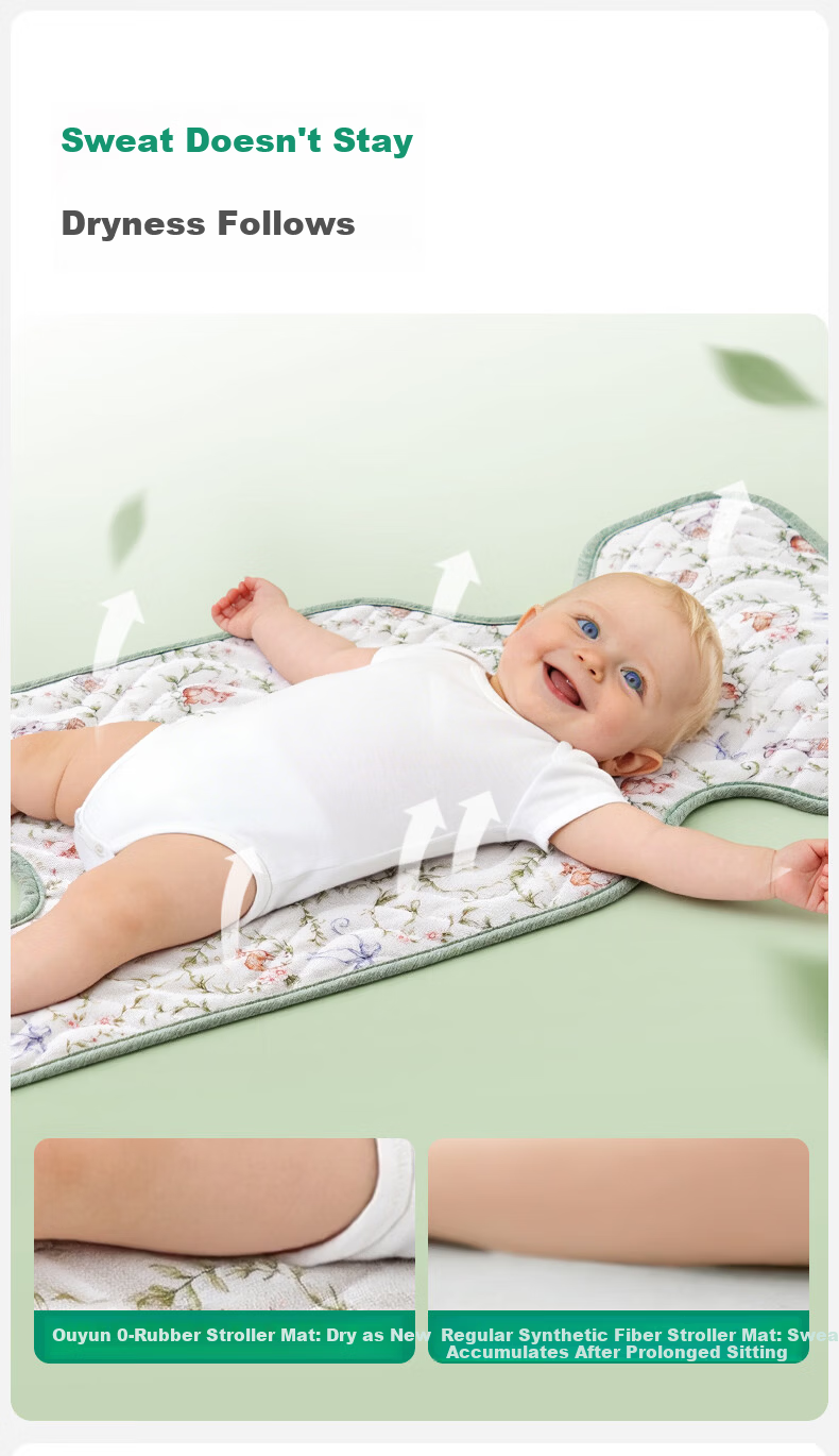 OUYUN Baby Stroller Ramie Cooling Mat Ice Pad Safety Seat Cushion High Landscape Baby Stroller Accessory 72x33 3