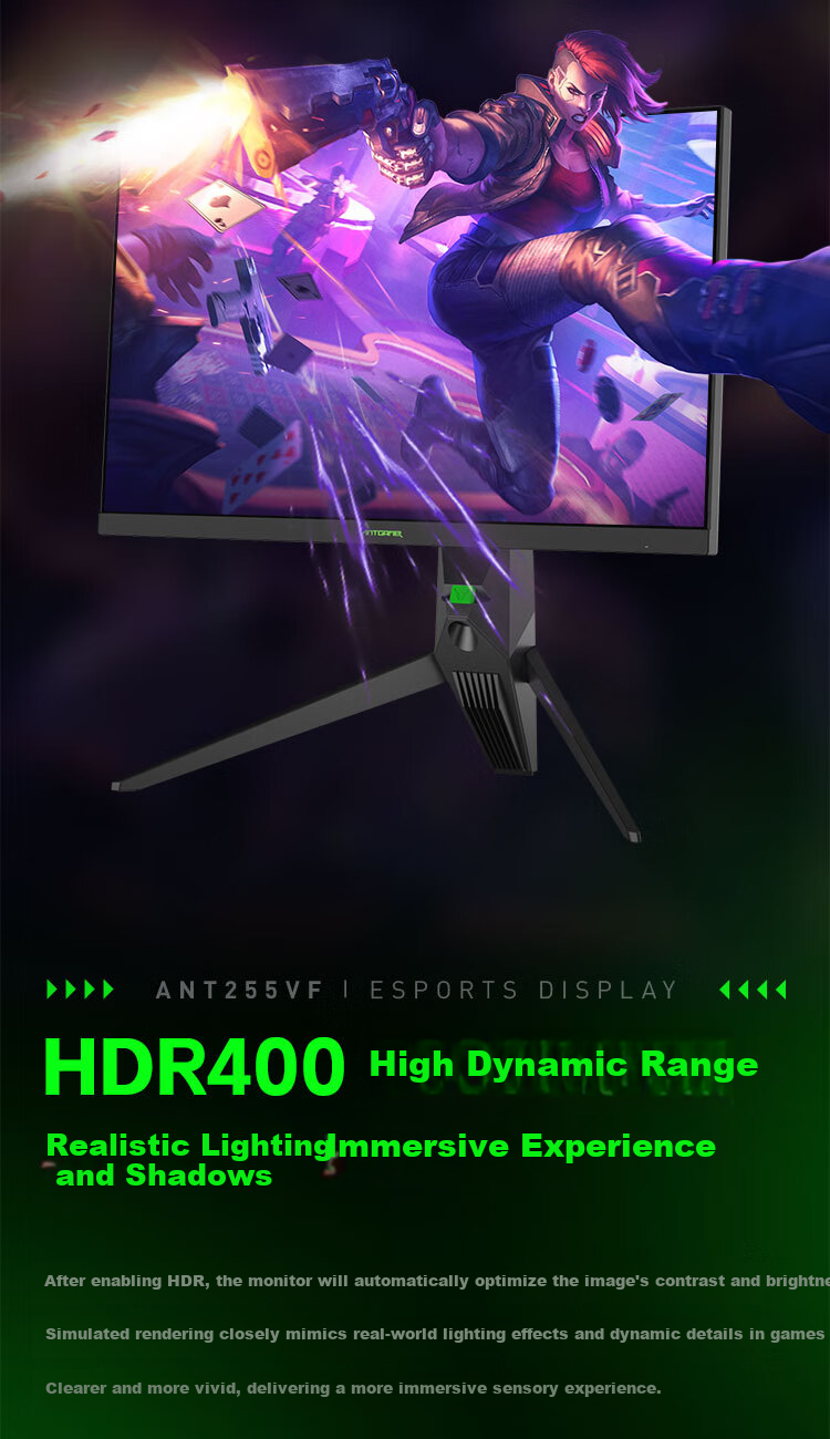 ANTGAMER Ant Esports 24.1-inch 540Hz E-TN Panel Monitor GTG 0.5ms Response Ultra High Refresh HDR400 Fearless Contract Professional Monitor ANT255VF 3