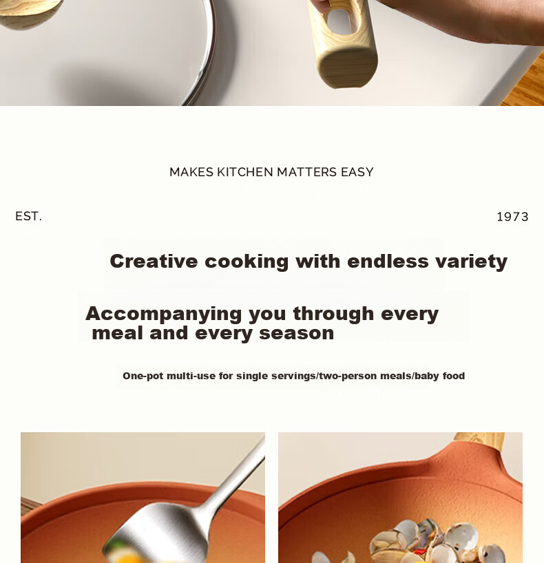 Amercook Clay Small Non-Stick Stir-Fry Pan Single Serving Cooking Wok for Induction and Gas Stove 10