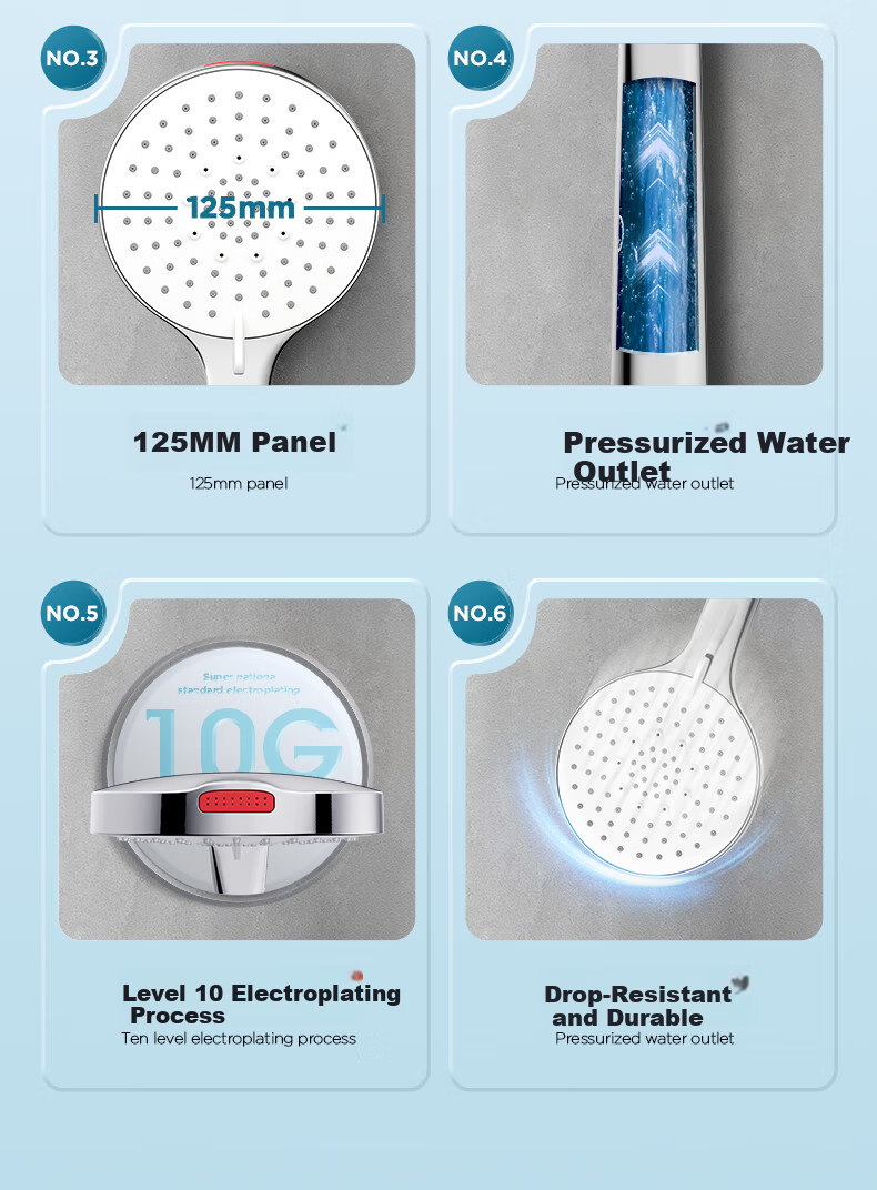 ARROW Bathroom Shower Head Pressure-Boosting Water-Saving Red Dot Award Back Spray Handheld AE58125CP 6