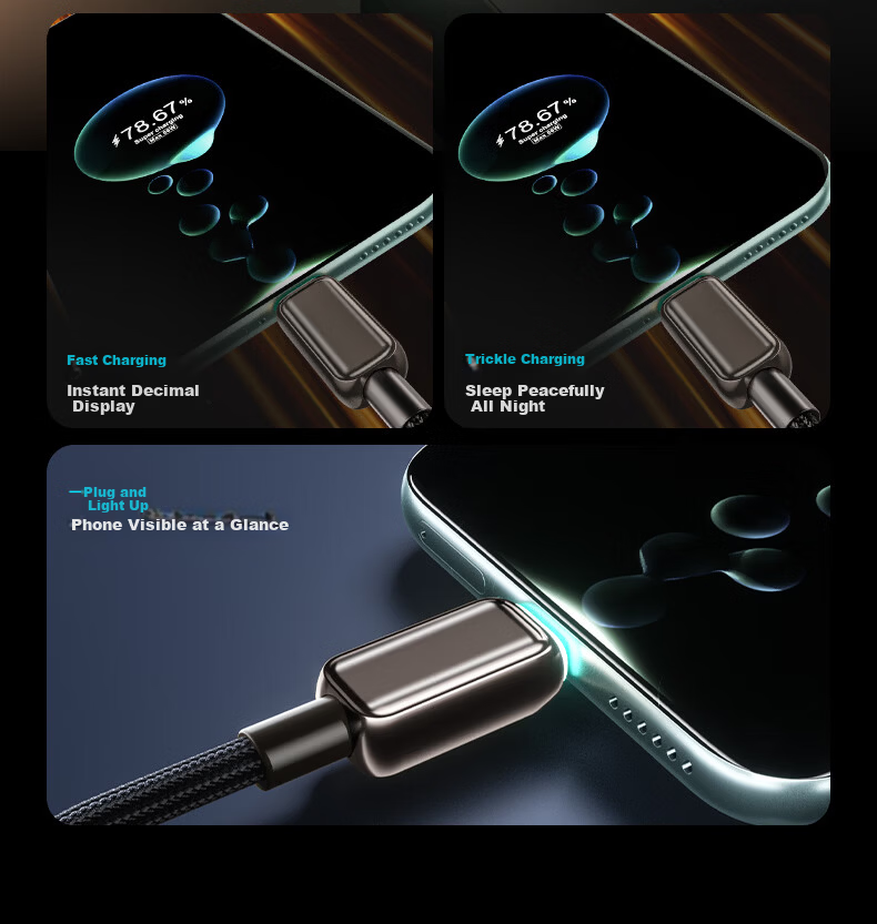 Aomake Super Fast Charging Type-C Data Cable 6A/5A Charger Cable 100W/66W Compatible with Huawei Mate60/40/30 Vivo Honor Oppo Xiaomi Smartphones 7