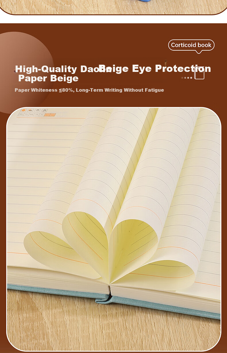 A5 Thickened 360-Page Faux Leather Strap Notebook Candy Color Business Student Simple Office Meeting Study Lined Journal Customizable 4