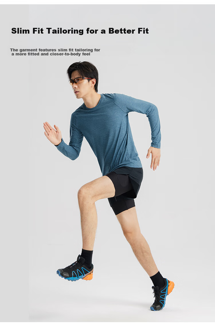 Toread Quick-Dry Long Sleeve T-Shirt Men Outdoor Summer Moisture-Wicking Breathable Ultra-Thin High Elasticity Sports Hiking Mountaineering Base Layer Shirt 6