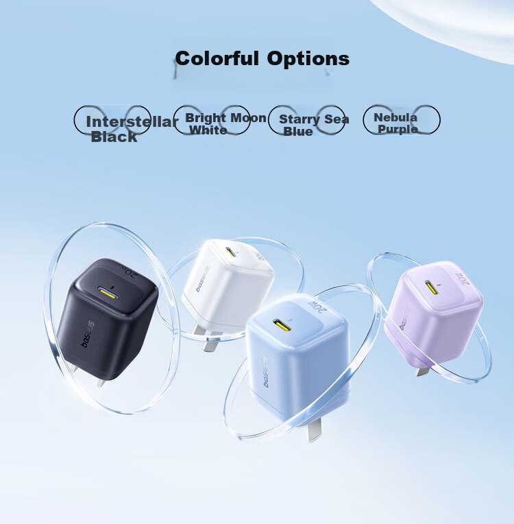 Baseus Mini Ice 20W GaN Apple Charger Set for iPhone 15-17 with 100W 2m Data Cable Purple 17