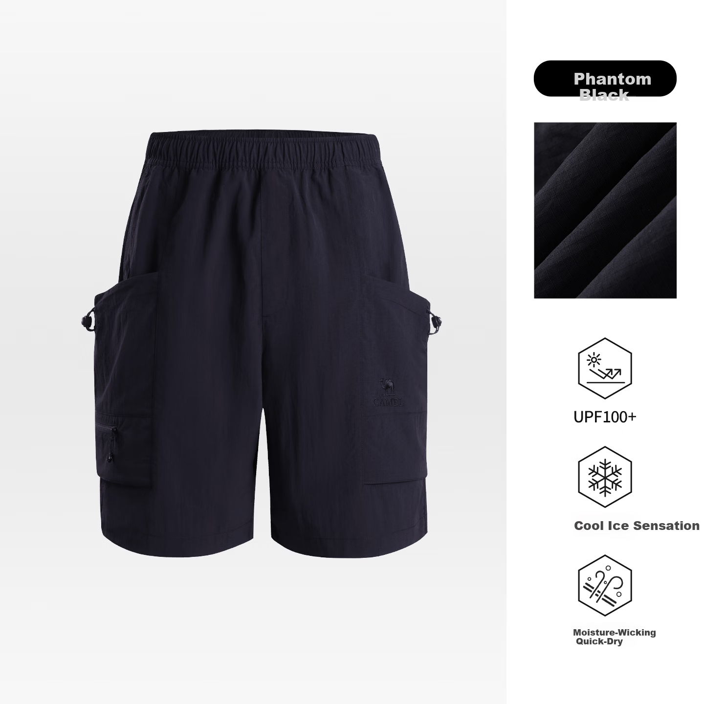 CAMEL Men's Outdoor Quick-Dry Shorts 2026 Spring Summer Cooling Sun Protection Moisture-Wicking Durable Hiking Mountaineering Work Shorts 9132