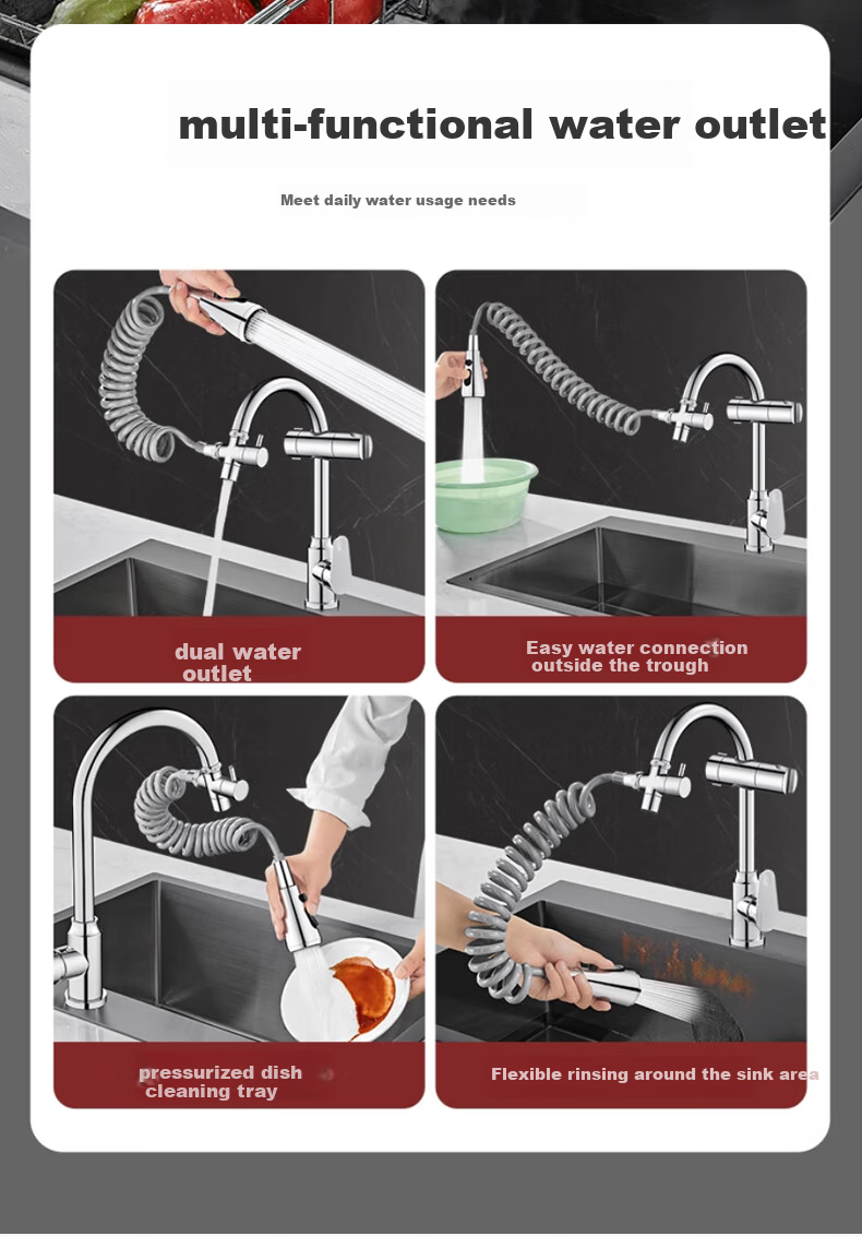 HSPA Kitchen Faucet Extender Sink Lengthened Retractable Pull-Out Splash-Proof Pressure-Boosting Shower Head 5065 4