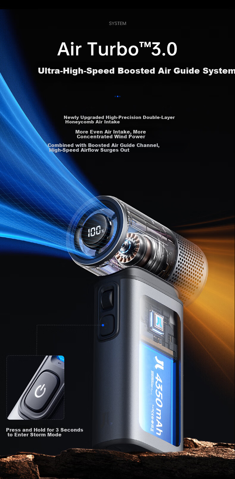 JISULIFE Ultra2E Gray Mini Portable Handheld High-Speed Energy-Saving Turbo Rechargeable Outdoor Fan - 2026 New Model 8
