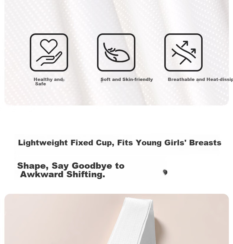 Meishianxuan Junior High School Girls Development Period Sports Vest Bra for Teenage Girls High School Girls Large Kids 8