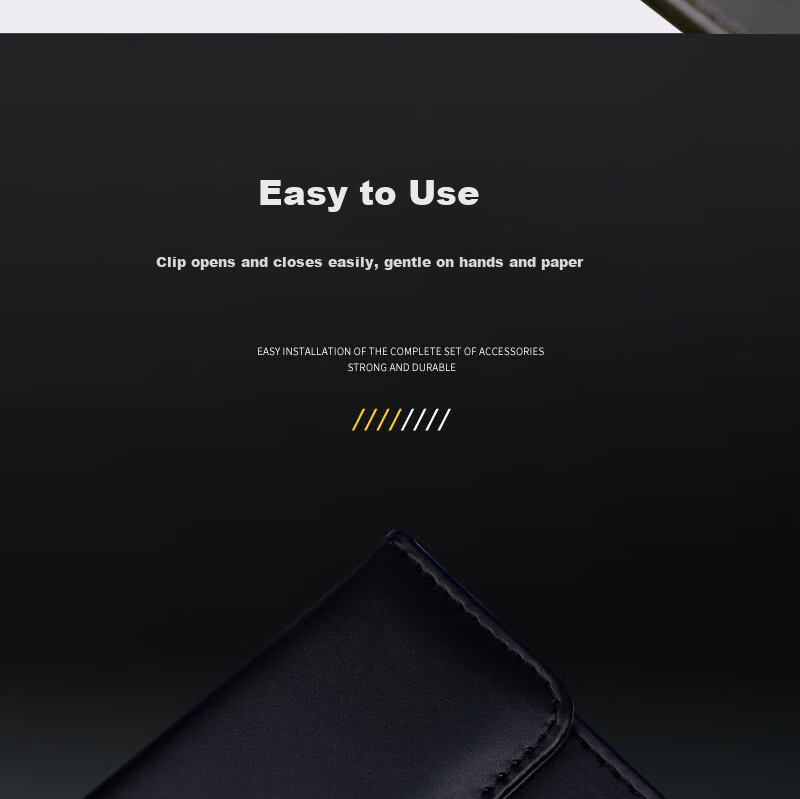 Xuchen Stationery A4 Meeting Clipboard with Pen Slot Black Premium Leather Magnetic Clip Document Folder Business Hotel Office Meeting Writing Pad Customizable 4