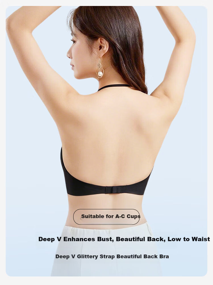 Seven-Color Seamless Halter Neck Backless Push-Up Anti-Sagging Anti-Spread Side Support One-Piece Sexy Bra for Women 2