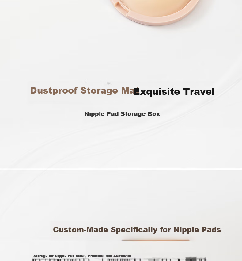 VCN Nipple Cover Storage Box Portable Round Dustproof Travel Bra Pad Organizer Pink Beige One Size 2