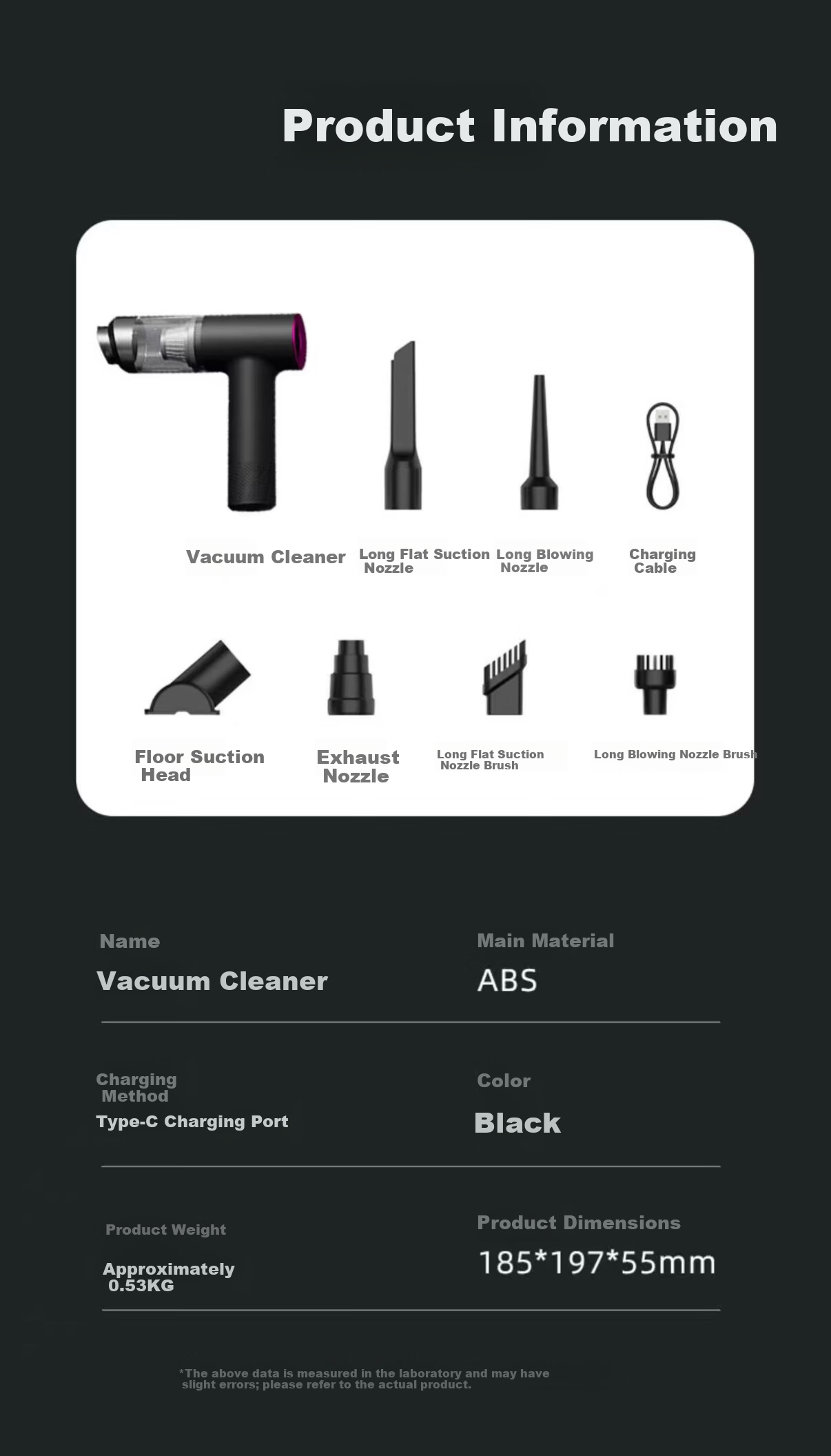 LINGCHEN Handheld Car Vacuum Cleaner Wireless High Suction Portable Mini Car and Home Dust Remover Desktop Computer Cleaner 2-in-1 Blower and Vacuum 15