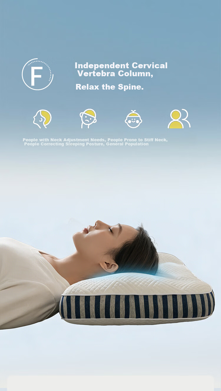 SOMERELLE Deep Sleep SPA Traction Neck Pillow Cervical Pillow for Deep Sleep Cervical Spondylosis Pillow Core Pair Set 3