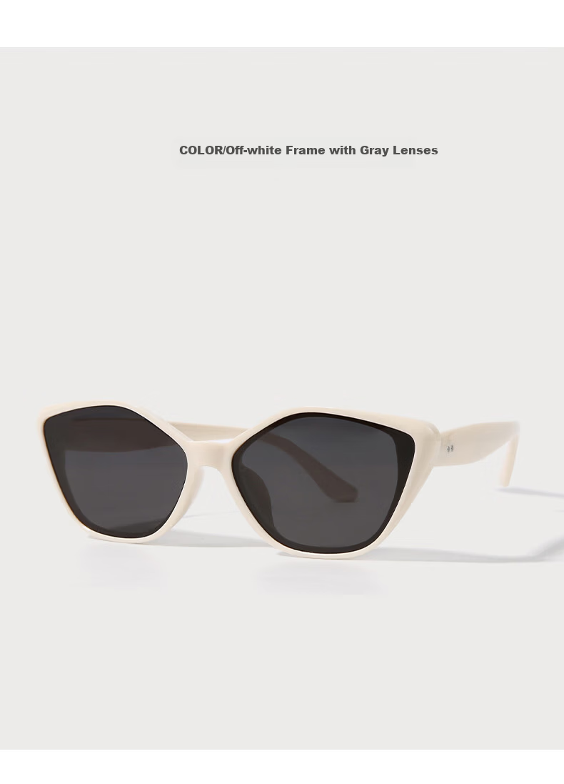 CACUSS Women's Fashion Outdoor UV Protection Polarized Cat Eye Sunglasses Black Frame 12