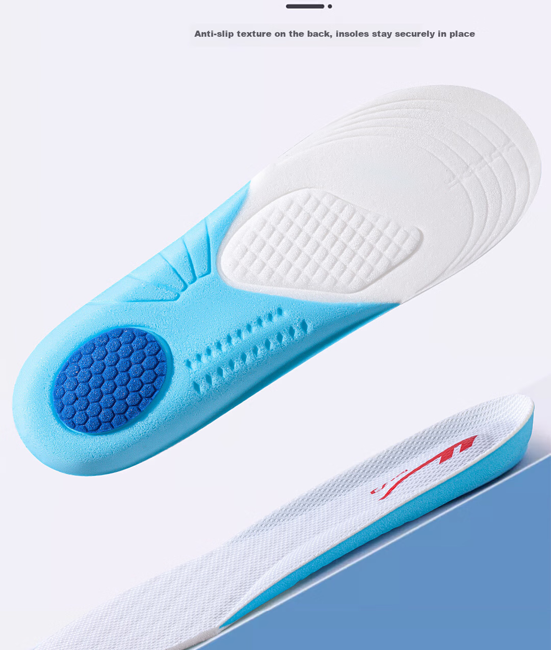 Warrior 2-Pack Kids' Insoles Cuttable Massage Shock Absorption Comfortable Sweat-Absorbing Breathable Size 31-35 Model 0003 12
