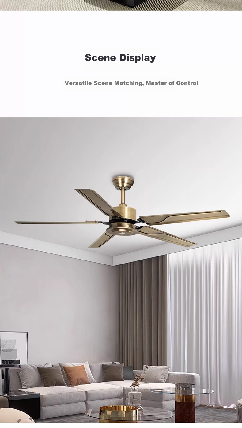 AUX Ceiling Fan Light Integrated Inverter High Wind Quiet Fan Lamp Living Room Ceiling Light 3