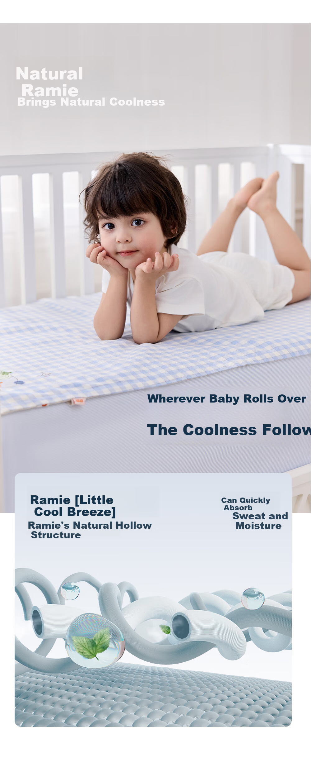 Liangliang Baby Cooling Mat Tencel Ramie Infant Toddler Newborn Cooling Mat Wild Grass 120*65cm 7