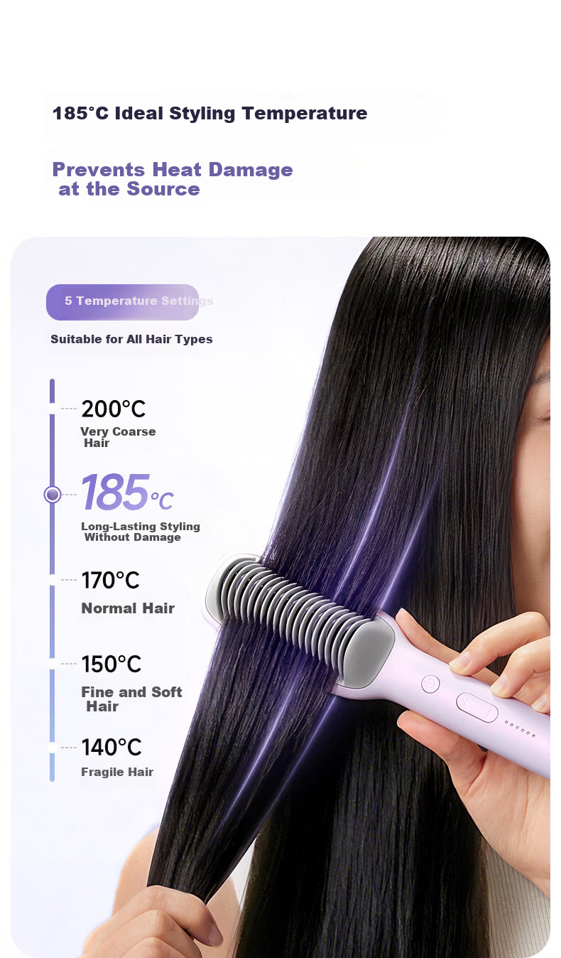 Bear Flat Iron Hair Straightener Negative Ion Hair Care Cold Air Styling Dual-Use Straight and Curl Hair Curler Bangs Clip Compact Portable Birthday Gift for Women Wife 10