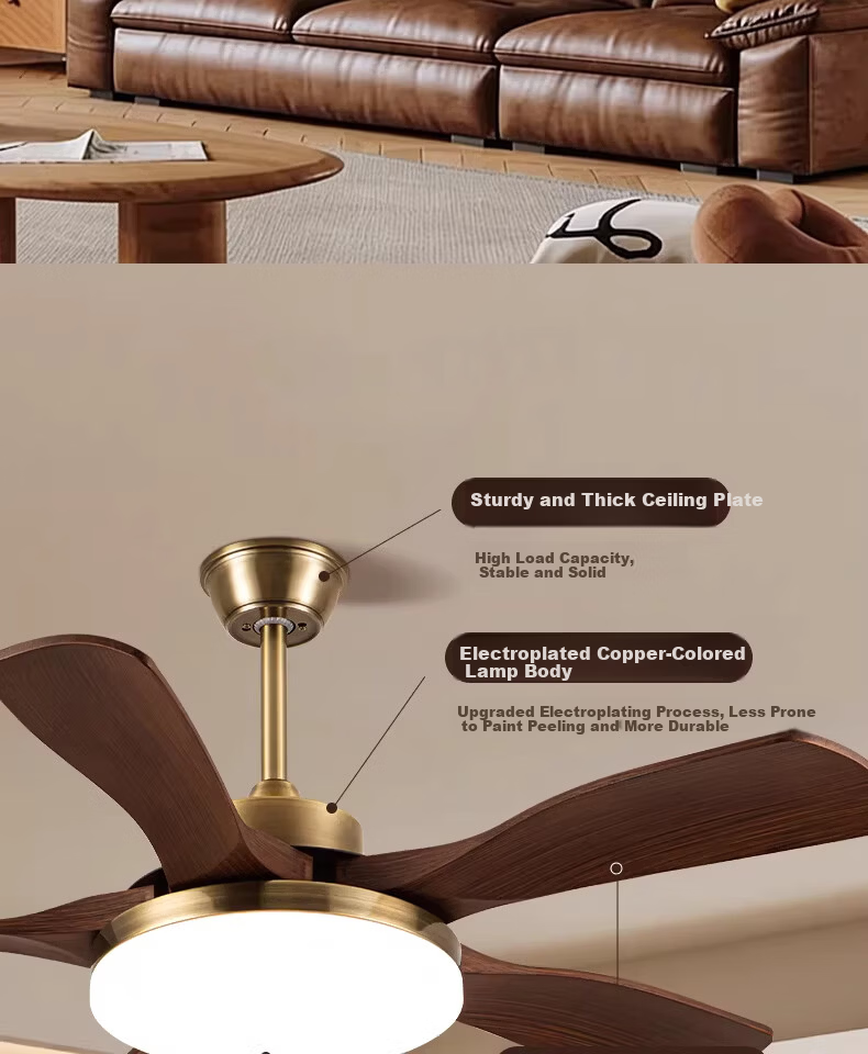 AUX Ceiling Fan Light Integrated Inverter High Wind Quiet Fan Lamp Living Room Ceiling Light 2