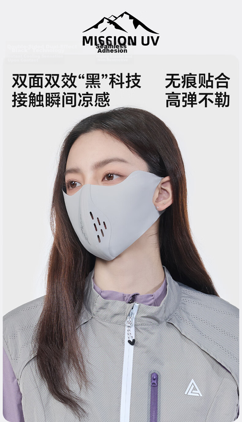 MISSION UV Ice Silk Sunscreen Mask for Women Summer UV Protection Sunshade Cycling Eye Protection Breathable 3D Full Face Sun Protection Mask 1